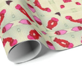 Valentijn rode harten romance abstract patroon 8 cadeaupapier (Rol Hoek)