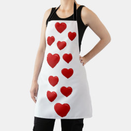 valentijn rode harten schort