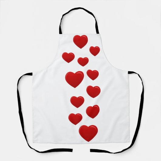 valentijn rode harten schort (Voorkant)