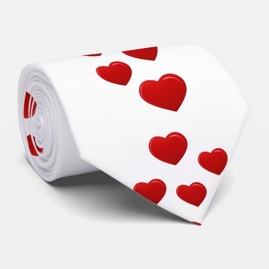 valentijn rode harten stropdas (Opgerold)