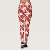 Valentijn Rode Kat Witte Harten Schattigee Liefde Leggings (Achterkant)