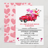 Valentijn Rode Vrachtwagen | Rijden per Baby showe Kaart (Voorkant / Achterkant)