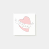 Valentijn Romantic Amour Retro Love Heart Post-it® Notes (Voorkant)