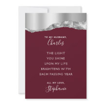Valentijn Romantic Poem Burgundy Silver Metallic