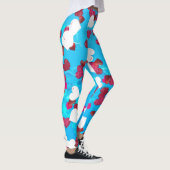 Valentijn Romantic Sweeping Hearts Aqua Blue Ocean Leggings (Rechts)