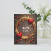 Valentijn Romantische Decoratie Feestdagenkaart (Staand voorkant)