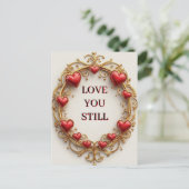 Valentijn Romantische Decoratie Feestdagenkaart (Staand voorkant)