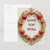 Valentijn Romantische Decoratie Feestdagenkaart (Voorkant / Achterkant)