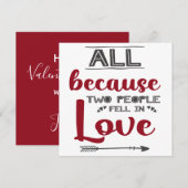 Valentijn romantische liefdesquote feestdagenkaart (Voorkant / Achterkant)