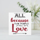 Valentijn romantische liefdesquote feestdagenkaart (Staand voorkant)