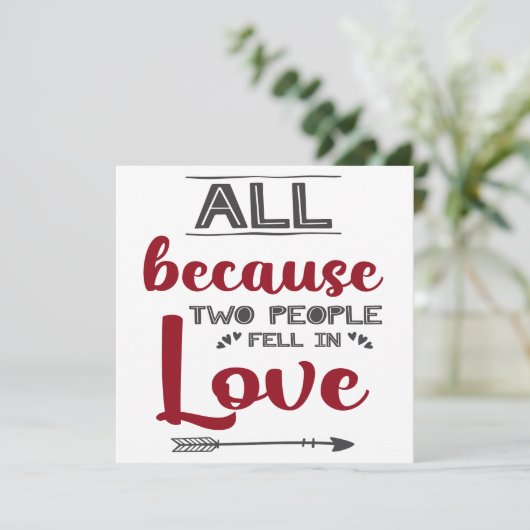 Valentijn romantische liefdesquote feestdagenkaart (Staand voorkant)