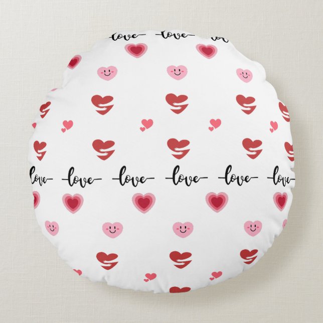 Valentijn ronde kussen liefde tekst (Voorkant)