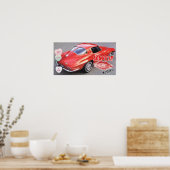 Valentijn Rood corvette gesplitst venster Klassiek Poster (Keuken)