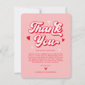 Valentijn rood en roze bruiloft bedankkaart kaart (Voorkant)