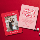 Valentijn rood en roze bruiloft bedankkaart kaart