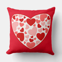 Valentijn rood en roze harten in hart kussen