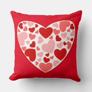 Valentijn rood en roze harten in hart kussen
