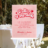 Valentijn Rood en Roze Trouwvolgorde van de dag Acryl Bord