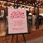 Valentijn Rood en Roze Trouwvolgorde van de dag Acryl Bord