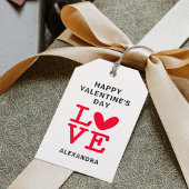 Valentijn rood en wit liefdeshart aangepaste cadea cadeaulabel