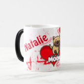 Valentijn rood hart met beer magische mok (Voorkant links)