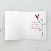 Valentijn rood hart op bijthout feestdagen kaart (Binnen)