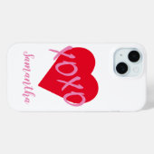 Valentijn Rood Hart Roze XOXO Eenvoudig Schattige Case-Mate iPhone Case (Achterkant (horizontaal))
