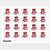 Valentijn rood met roze geometrische Teddy Bear Vierkante Sticker (Vel)
