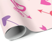 Valentijn Rood Roze Paarse Harten met Pijlen Cadeaupapier (Rol Hoek)