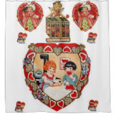  valentijn rood wit douwergordijn douchegordijn (Voorkant)