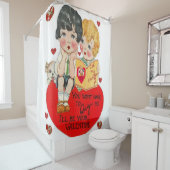  valentijn rood wit douwergordijn douchegordijn (In situ)