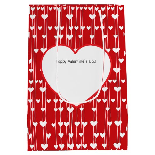 Valentijn Rood wit Liefde minimalis Medium Cadeauzakje (Achterkant)