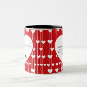 Valentijn Rood wit Liefde minimalis Tweekleurige Koffiemok (Center)