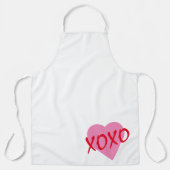 Valentijn Rood XOXO Roze Hart Bold Modern Wit Schort (Voorkant)