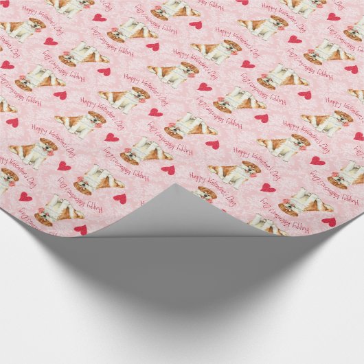 Valentijn Roos Akita Cadeaupapier (Hoek)