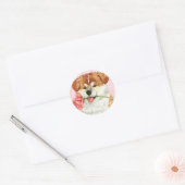 Valentijn Roos Akita Ronde Sticker (Envelop)