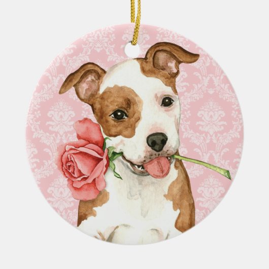 Valentijn Roos am Personeel Keramisch Ornament (Voorkant)