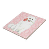 Valentijn Roos American Eskimo Dog Tegeltje (Zijkant)