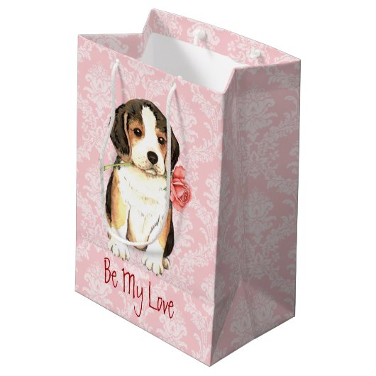 Valentijn Roos Beagle Medium Cadeauzakje (Achterkant Gekanteld)