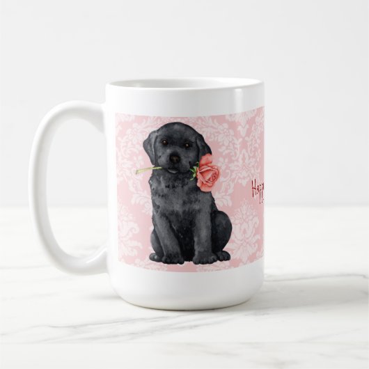 Valentijn Roos Black Lab Koffiemok (Links)