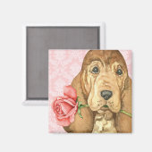 Valentijn Roos Bloodhond Magneet (Voorkant / Achterkant)