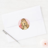 Valentijn Roos Bloodhond Ronde Sticker (Envelop)