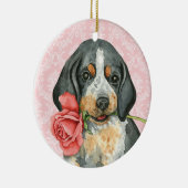 Valentijn Roos Bluetick Keramisch Ornament (Rechts)