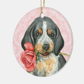 Valentijn Roos Bluetick Keramisch Ornament (Links)