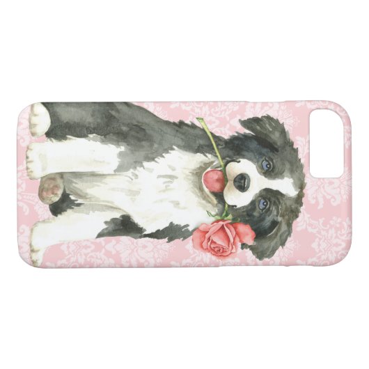 Valentijn Roos Border Collie Case-Mate iPhone Case (Achterkant (Horizontaal))