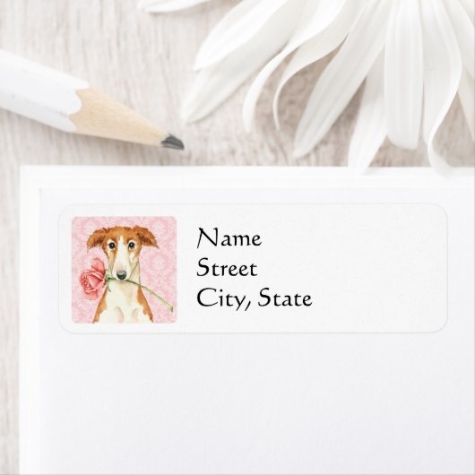 Valentijn Roos Borzoi Etiket (Insitu)