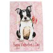 Valentijn Roos Boston Terrier Medium Cadeauzakje (Voorkant)