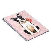 Valentijn Roos Boston Terrier Notitieboek (Rechterzijde)