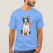 Valentijn Roos Boston Terrier T-Shirt (Voorkant)