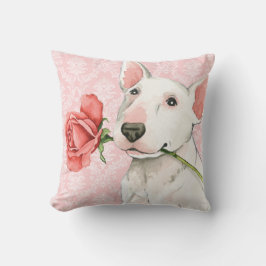 Valentijn Roos Bull Terrier Kussen